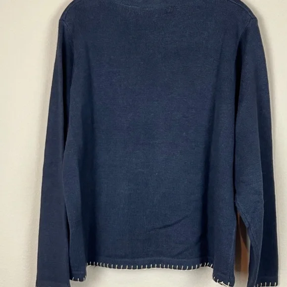 Victoria Jones Vintage Beaded Embroidered Christmas Wreath Sweater; Size L - Picture 5 of 8